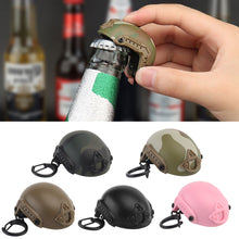 Load image into Gallery viewer, Portable Tactical Fast Helmet Model Keychain Key Ring Mini Bottle Opener Keychain Backpack Charm Military Fan Accessories Gift