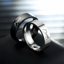 Load image into Gallery viewer, 6mm Fashion Stainless Steel Ring i love you Couple Silver Black Couple Jewelry Anniversary Valentine's Day Gifts