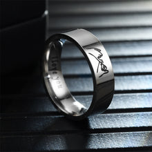 Load image into Gallery viewer, 6mm Fashion Stainless Steel Ring i love you Couple Silver Black Couple Jewelry Anniversary Valentine's Day Gifts