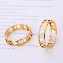 Load image into Gallery viewer, Roman Numerals Stainless Steel Ring For Women Men Classic Rose Gold Color Casual Couple Rings Jewelry Gift