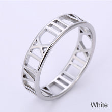 Load image into Gallery viewer, Roman Numerals Stainless Steel Ring For Women Men Classic Rose Gold Color Casual Couple Rings Jewelry Gift