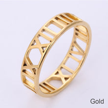 Load image into Gallery viewer, Roman Numerals Stainless Steel Ring For Women Men Classic Rose Gold Color Casual Couple Rings Jewelry Gift
