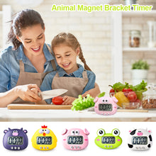Load image into Gallery viewer, Cute Cartoon Animal Shape LCD Digital Screen Kitchen Timer Magnetic Countdown Timer for Kitchen Cooking Study Stopwatch Loud Alarm Clock