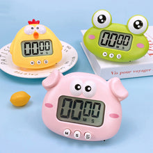 Load image into Gallery viewer, Cute Cartoon Animal Shape LCD Digital Screen Kitchen Timer Magnetic Countdown Timer for Kitchen Cooking Study Stopwatch Loud Alarm Clock