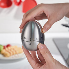 Load image into Gallery viewer, Stainless Steel Egg Shape Mechanical Manual Digital Timer Kitchen Supplies Clock Kitchen Timer Alarm Clock 60 Minute Countdown Cooking Timer