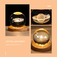 Load image into Gallery viewer, Glowing Galaxy Ferris Wheel Crystal Ball Night Lights USB Power Warm Light Bedside Light Christmas Kid Gift Night Lamp