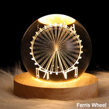 Load image into Gallery viewer, Glowing Galaxy Ferris Wheel Crystal Ball Night Lights USB Power Warm Light Bedside Light Christmas Kid Gift Night Lamp