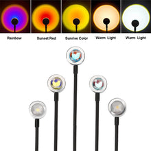 Load image into Gallery viewer, USB Sunset Lamp LED Rainbow Neon Night Light Projector Photography Wall Atmosphere Lighting Projection Lamp for Bedroom Home Decor Gift