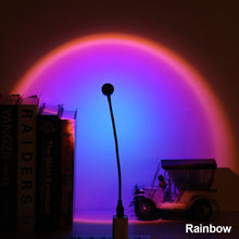 Load image into Gallery viewer, USB Sunset Lamp LED Rainbow Neon Night Light Projector Photography Wall Atmosphere Lighting Projection Lamp for Bedroom Home Decor Gift