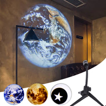 Load image into Gallery viewer, USB Starry Projector 2 In 1Moon Earth Projector Lamp 360° Rotatable Bracket Led Night Light Wall Light Planet Projection Lamp