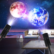 Load image into Gallery viewer, USB Starry Projector 2 In 1Moon Earth Projector Lamp 360° Rotatable Bracket Led Night Light Wall Light Planet Projection Lamp