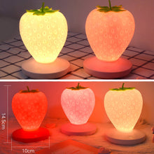 Load image into Gallery viewer, Fun Strawberry Shape Led Energy-saving Lamp Children with Sleeping Night Light USB Charging Silicone Lamp Touch Switch Birthday Xmas Gift