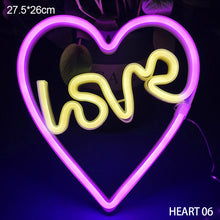 Load image into Gallery viewer, Neon LED Light Sign Lightning LOVE Heart Neon Light Neon Signs Xmas Birthday Gift for Bar Home Decor Party Christmas