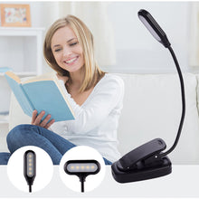 Load image into Gallery viewer, LED Eye Protection Book Night Light Adjustable Mini Clip-On Study Desk Lamp Battery Powered Flexible for Travel Bedroom Reading