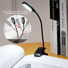 Load image into Gallery viewer, LED Eye Protection Book Night Light Adjustable Mini Clip-On Study Desk Lamp Battery Powered Flexible for Travel Bedroom Reading