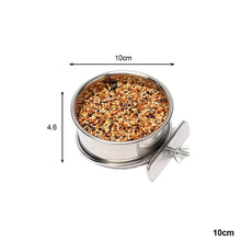 Load image into Gallery viewer, Pet Birds Hanging Cage Bowl Dish Cup Anti-turnover Stainless Steel Feeding Food Drinking Feeder for Parakeet Lovebird