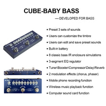 Load image into Gallery viewer, Cuvave Cube BABY Multi Effects Rechargeable Pedal For Electric Guitar/Bass/Acoustic Guitar 8 IR Cabinets Simulation M-vave