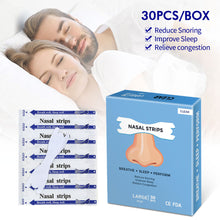 Load image into Gallery viewer, 30pcs/Box Stop Snoring Patch Transparent Nasal Strips Better Breath To Not Snore Sleep Anti-snoring Aid Snoring-prevention