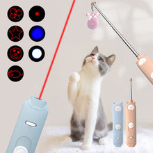 Load image into Gallery viewer, Telescopic Pointer Cat Toy USB Rechargeable Infrared Laser Light Funny Cat Stick Pet Supplies Interactive Feather Bell Toys