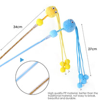 Load image into Gallery viewer, Pet Cat Teaser Toys with Feather Bell PP Rod Mouse Toy Cat Catcher Teaser Stick Cat Interactive Toys
