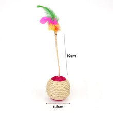 Load image into Gallery viewer, Cat Toy Pet Cat Sisal Scratching Ball Training Interactive Toy for Kitten Pet Cat Supplies Funny Play Feather Toy cat accessorie