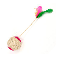 Load image into Gallery viewer, Cat Toy Pet Cat Sisal Scratching Ball Training Interactive Toy for Kitten Pet Cat Supplies Funny Play Feather Toy cat accessorie