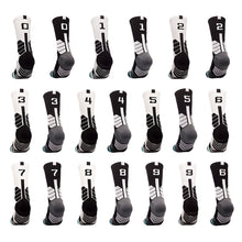 Load image into Gallery viewer, 1pc Adult 0-9 Number Socks Basketball Socks Elite Socks Men Women Professional Sport Cotton Socks Outdoor Cycling Running Socks