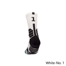 Load image into Gallery viewer, 1pc Adult 0-9 Number Socks Basketball Socks Elite Socks Men Women Professional Sport Cotton Socks Outdoor Cycling Running Socks