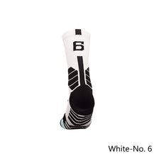 Load image into Gallery viewer, 1pc Adult 0-9 Number Socks Basketball Socks Elite Socks Men Women Professional Sport Cotton Socks Outdoor Cycling Running Socks