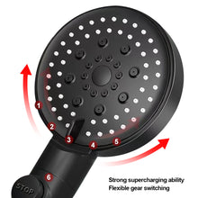 Load image into Gallery viewer, 6 Modes High Pressure Shower Head Adjustable Water Saving Hand Held Shower Head One-key Stop Water Massage Shower Head for Bathroom Accessories