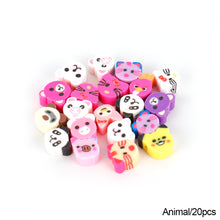Load image into Gallery viewer, 20pcs Animal Fruit Flower Polymer Clay Beads Kids Jewelry DIY Making Bracelet Necklace Spaced Accessories