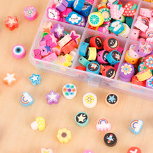 Load image into Gallery viewer, 50pcs Animal Fruit Flower Polymer Clay Beads Kids Jewelry DIY Making Bracelet Necklace Spaced Accessories