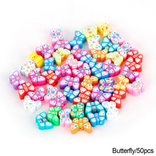 Load image into Gallery viewer, 50pcs Animal Fruit Flower Polymer Clay Beads Kids Jewelry DIY Making Bracelet Necklace Spaced Accessories
