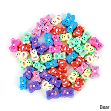 Load image into Gallery viewer, 50pcs Animal Fruit Flower Polymer Clay Beads Kids Jewelry DIY Making Bracelet Necklace Spaced Accessories