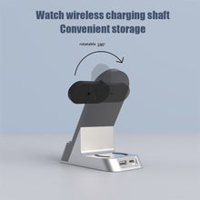 Load image into Gallery viewer, Three-in-one Watch Mobile Phone Wireless Charger Rotatable Storage Mobile Wireless Charger For Android Apple