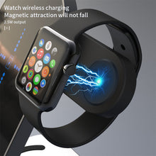 Load image into Gallery viewer, Three-in-one Watch Mobile Phone Wireless Charger Rotatable Storage Mobile Wireless Charger For Android Apple
