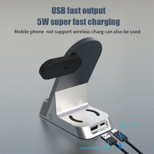 Load image into Gallery viewer, Three-in-one Watch Mobile Phone Wireless Charger Rotatable Storage Mobile Wireless Charger For Android Apple