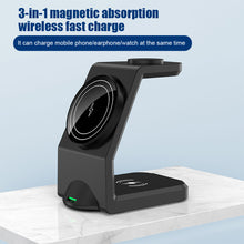 Load image into Gallery viewer, Wireless Charging Three-in-one Fast Charging 15w Suitable For Watch Headset Mobile Phone Digital Magnetic Wireless Charger