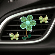 Load image into Gallery viewer, 3Pcs Car Air Freshener Lovely Little Butterfly Ladies' Crystal Flower Perfume Decoration Clip Air Refresher Fragrance
