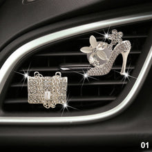 Load image into Gallery viewer, 2Pcs Car Freshener Perfume Diffuser Air Outlet Clip for Girls Rhinestone Bag Diamond Crown Crystal High Heels Accessories Birthday Gift