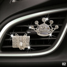 Load image into Gallery viewer, 2Pcs Car Freshener Perfume Diffuser Air Outlet Clip for Girls Rhinestone Bag Diamond Crown Crystal High Heels Accessories Birthday Gift