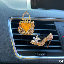 Load image into Gallery viewer, 2Pcs Car Freshener Perfume Diffuser Air Outlet Clip for Girls Rhinestone Bag Diamond Crown Crystal High Heels Accessories Birthday Gift