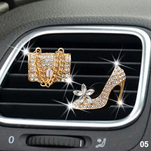 Load image into Gallery viewer, 2Pcs Car Freshener Perfume Diffuser Air Outlet Clip for Girls Rhinestone Bag Diamond Crown Crystal High Heels Accessories Birthday Gift