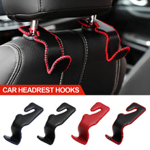 Load image into Gallery viewer, Car Headrest Hooks Hanging PU Leather Storage Holder Purses Auto Fastener Back Seat Organizer Rear Rack