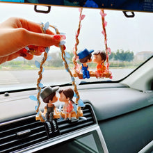Load image into Gallery viewer, Car Cute Couple on Swing Interior Romantic Couple Rearview Mirror Swing Pendant Accessories Ornament Gift