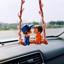 Load image into Gallery viewer, Car Cute Couple on Swing Interior Romantic Couple Rearview Mirror Swing Pendant Accessories Ornament Gift