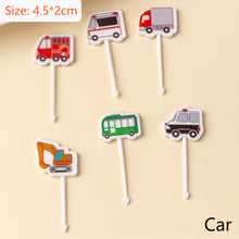 Load image into Gallery viewer, 6pcs/set Cute Car Koala Cat Fruit Fork Kids Snack Dessert Decoration Forks Toothpick Lunch Salad Decoration Accessories Cake Picks