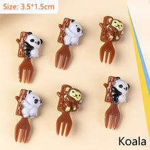 Load image into Gallery viewer, 6pcs/set Cute Car Koala Cat Fruit Fork Kids Snack Dessert Decoration Forks Toothpick Lunch Salad Decoration Accessories Cake Picks