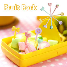 Load image into Gallery viewer, 8pcs/set Cute Candy Button Shape Fruit Fork Kids Snack Dessert Decoration Forks Toothpick Lunch Salad Decoration Accessories Cake Picks