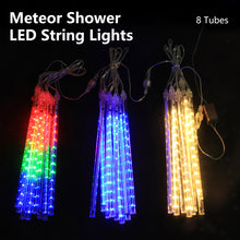 Load image into Gallery viewer, 8 Tubes Meteor Shower Rain Light String Christmas Tree Decoration Street Light Outdoor Garden Fairy Lights